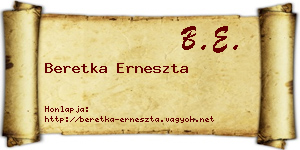 Beretka Erneszta névjegykártya